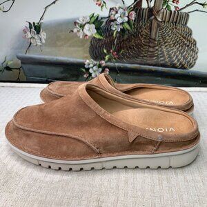 Vionic Mens Size 10.5 W Tan Uptown Clog Suede Slip-On Mules Casual Shoes
